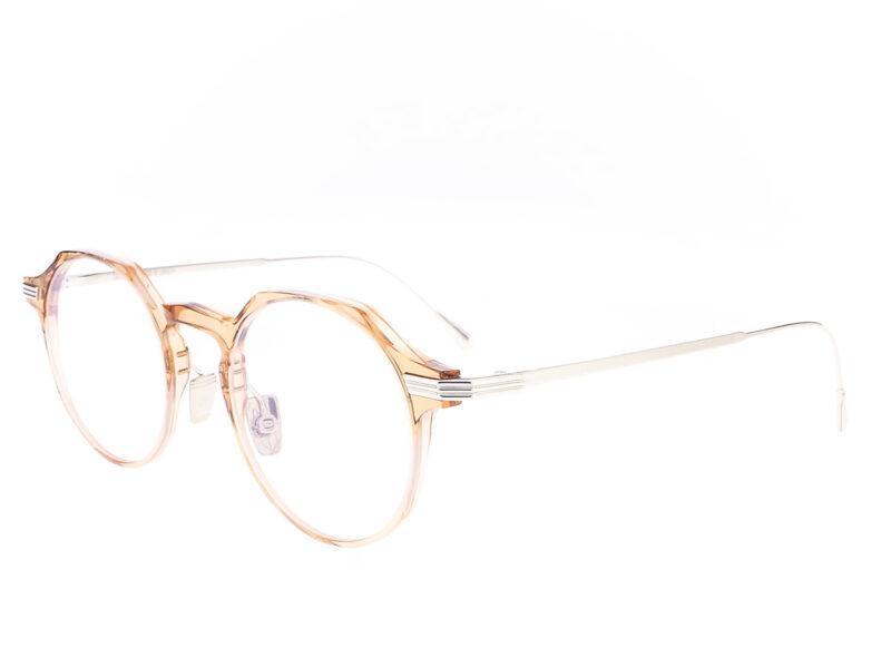 Cutler and Gross Aurum 0008 04 Round optical glasses Peach on 18K Rhodium - Rückansicht