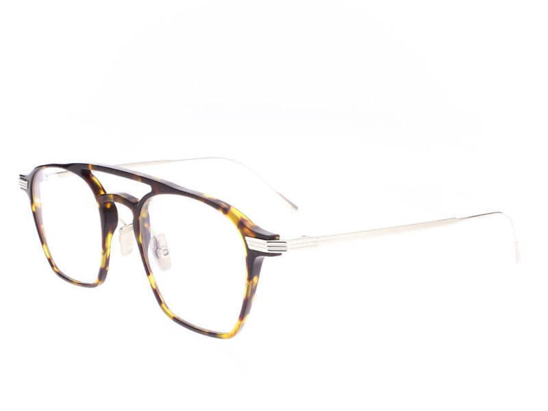 Cutler and Gross Aurum 0009 01 Round optical glasses Havana on White Gold Rhodium 18K - Rückansicht