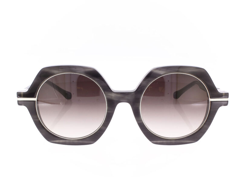 Matsuda M2072 Black Stripe Brushed Silver Grey Gradient