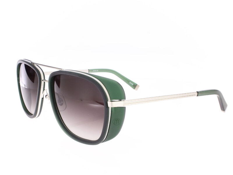 Matsuda M3023 Mrushed Silver Matte Bottle Green Grey Gradient - Rückansicht